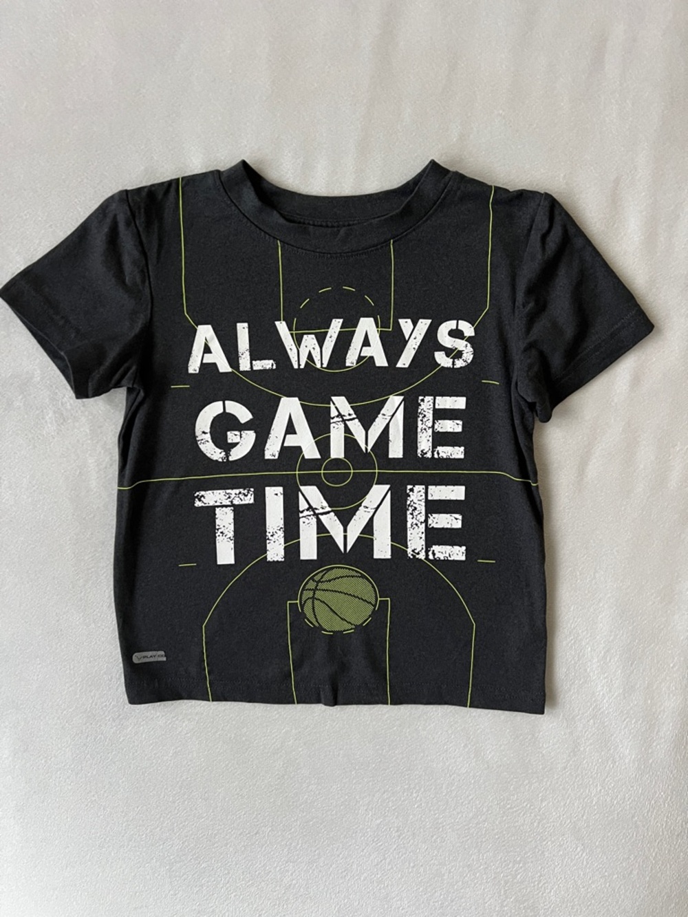 jumping beans Black Graphic Tee with White and Neon Green Accents